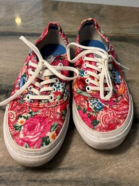 VANS Floral Canvas Low-Top Sneakers - Pink